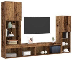 vidaXL Κάθισμα Τηλεόρασης με LED Φώτα Φθαρμένο Ξύλο 40.5x30x102 εκ.