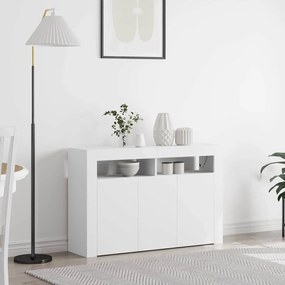 vidaXL Πλαϊνό γραφείο Λευκό 116 x 30 x 75 εκ. Επεξεργασμένο ξύλο