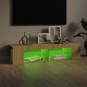 Έπιπλο Τηλεόρασης με LED Sonoma Δρυς 135x39x30 εκ. - Καφέ