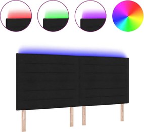 vidaXL LED κεφαλάρι με φώτα λωρίδας LED Μαύρο 200 cm Πολυεστέρας