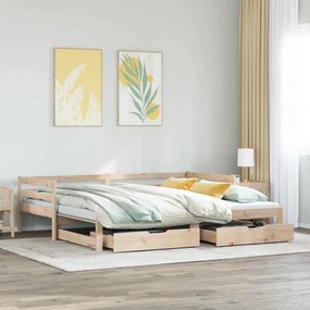 vidaXL Καναπές Κρεβάτι Συρόμενος Χωρίς Στρώμα 90x190 εκ. &amp; Συρτάρια