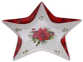 Χριστουγεννιάτικο Πιάτο Αστέρι Πορσελάνης Poinsettia iliadis 19εκ. New Bone China 79877