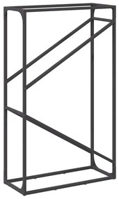 vidaXL Ράφι για καυσόξυλα Μαύρο 60x25x100 εκ. Ατσάλι ψυχρής έλασης