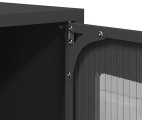 ντουλάπι τηλεόρασης Μαύρο 68x39x60,5cm από χάλυβα ψυχρής έλασης - Μαύρο