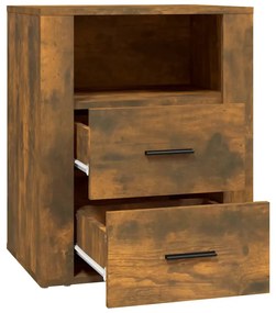 vidaXL Κομοδίνο Καπνιστή Δρυς 50x36x60 εκ. από Επεξεργασμένο Ξύλο