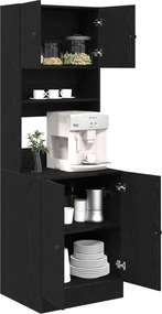 vidaXL Πλαϊνός πάγκος κουζίνας Μαύρη Οξυά 60 x 50 x 180 εκ