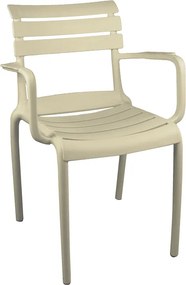 Πολυθρόνα Almea pakoworld στοιβαζόμενη pp cappuccino 58x56x82εκ