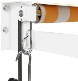 vidaXL Τέντα Πτυσσόμενη Αυτόματη Κίτρινη και Λευκή 5 x 3 μ.