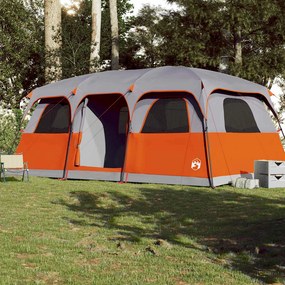 vidaXL Σκηνή Οικογενειακή 10 Ατόμων Αδιάβροχη Γκρι