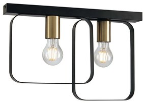 Φωτιστικό Οροφής - Πλαφονιέρα Smith I-SMITH-PL2 2xE27 41,5x27cm Black Luce Ambiente Design Metal