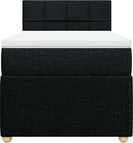 vidaXL Κρεβάτι Boxspring με Στρώμα Μαύρο 90x190 εκ.Υφασμάτινο