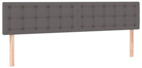 vidaXL Κρεβάτι Boxspring με Στρώμα Γκρι 120x190εκ. από Συνθετικό Δέρμα