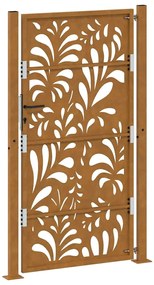 Πύλη κήπου 105x180 cm από χάλυβα με κυματοειδές σχέδιο - Καφέ