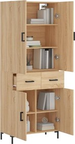 vidaXL Ντουλάπι Sonoma δρυς 69,5 x 34 x 180 εκ. από Επεξεργασμένο Ξύλο