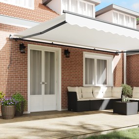 vidaXL Χειροποίητη Ανασυρόμενη Τέντα Λευκή 500x350 cm