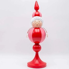 Χριστουγεννιάτικη Διακοσμητική Φιγούρα Γυναίκα Αϊ Βασίλη 600-47744 14x13x45cm Pink-Red