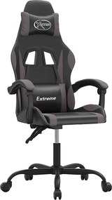 VidaXL Καρέκλα Gaming Μαύρο/Γκρι από Συνθετικό Δέρμα