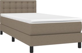 vidaXL Κρεβάτι Boxspring με Στρώμα Taupe 90x200 εκ. Υφασμάτινο