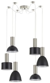 Φωτιστικό Οροφής Adept Flex 77-8928 55x55x300cm 6xE27 60W Nickel-Black Homelighting