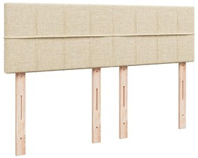 Οθωμανικό κρεβάτι με στρώμα &amp; LEDs Cream 140x190cm Ύφασμα 3312310