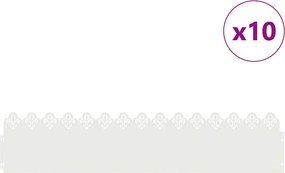 vidaXL Περιγράμματα γκαζόν 10 pcs Λευκό 103 x 0,05 x 22 εκ Ατσάλι