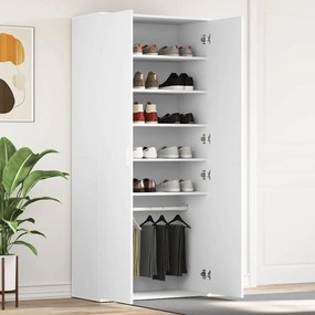vidaXL Ντουλάπα Παπουτσιών Λευκό 80 x 39 x 180 εκ Επεξεργασμένο ξύλο