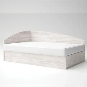Κρεβάτι ημίδιπλο REBEKA με αποθηκευτικό χώρο και στρώμα 120x190cm, Oak Blanco 193x70x124cm, Αναστρέψιμο-GRA212