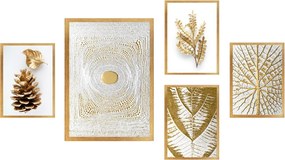 Decorative Framed MDF Painting (5 Pieces) SET_130 Multicolor