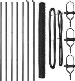 vidaXL Στύλος Περιφράξεων Γκρι 10 x 1,5 μ (50 μμ πλέγμα)