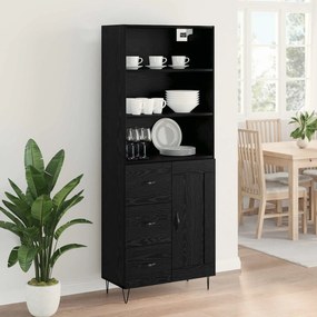 vidaXL Highboard 2 pcs Μαύρη Οξυά 69,5 x 34 x 180 εκ.