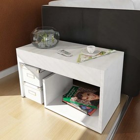 Τραπεζάκι βοηθητικό Rosana Megapap χρώμα λευκό 35x29,5x60εκ.