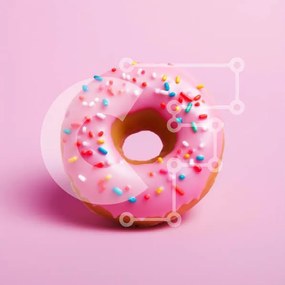 Σετ των 2 Intra Συλλεκτικό Ξύλινο Παζλ Plywood  4mm - Ροζ παγωμένο ντόνατ με ψεκασμούς Σε Ξύλινο Κουτί - Διαστάσεις: 10x10 cm – 25 κομμάτια