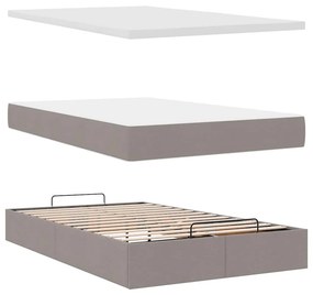 VidaXL Οθωμανικό κρεβάτι με στρώμα Taupe 120x200cm ύφασμα