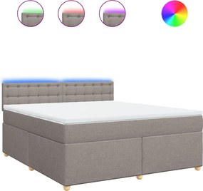vidaXL Κρεβάτι Boxspring με Στρώμα Taupe 180x200 εκ. Υφασμάτινο