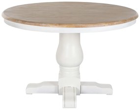 Τραπεζαρία Home ESPRIT Λευκό Φυσικό ξύλο φτελιάς 120 x 120 x 76 cm