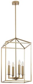 Φωτιστικό Οροφής Till 942FLG2519 35x35x107cm 4xE14 40W Gold Opviq