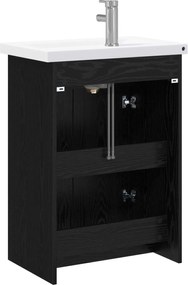 vidaXL Σετ Επίπλων Μπάνιου Μαύρη Δρυς 81 x 40 x 84,5 εκ