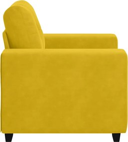 vidaXL Πολυθρόνα Κίτρινη Βελούδινη 100x78x80 εκ.