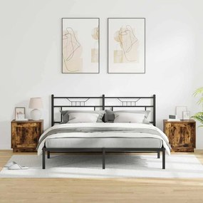 vidaXL Κομοδίνο 2 τμχ. Καπνιστό Δρύς 44 x 34,5 x 45 εκ