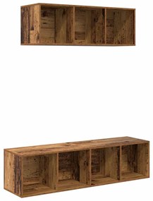 vidaXL Σετ Τηλεοπτικού Κάδου 2 pcs Παλαιό ξύλο 37 x 37 x 142.5 εκ
