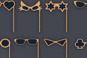 Σετ των 2 Intra απο ξύλο plywood 3mm-4mm πάχος – Σκελετοί γυαλιών πάρτι / Ξύλινα γυαλιά ηλίου Δίασταση 20x20 cm INTRAFABR-43067012