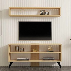 Σύνθετο σαλονιού Prestige pakoworld σε oak απόχρωση 120x29,6x50εκ