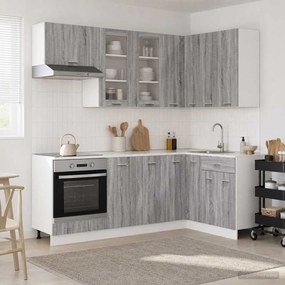 vidaXL Μονάδα κουζίνας LYON 8 pcs Γκρι Sonoma Επεξεργασμένο Ξύλο