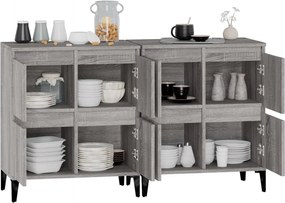 vidaXL Ντουλάπι 2 τεμ. Γκρι Sonoma 60x35x70 εκ. από Επεξεργασμένο Ξύλο