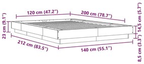 Πλαίσιο Κρεβατιού Λευκό 120 x 200 εκ. Επεξεργ. Ξύλο - Λευκό