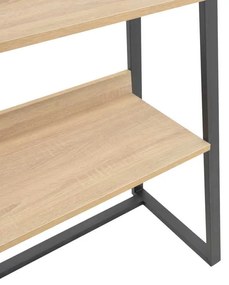 Βιβλιοθήκη Ryder pakoworld σε oak-μαύρη απόχρωση 75x36x185εκ