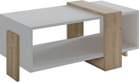 Τραπεζάκι Σαλονιού Λευκό / Sapphire Δρυς FRUAR 90x49x40