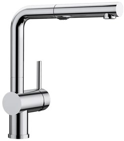 Blanco Linus-S Vario Chrome Μπαταρία Κουζίνας με Περιστρεφόμενο Ρουξούνι και Αποσπώμενο Ντους με 2 Λειτουργίες