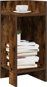 vidaXL Τραπεζάκι με ράφι Καπνιστή Δρυς 25,5x27x60 εκ.