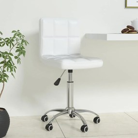 Καρέκλα Γραφείου Περιστρεφόμενη Λευκή από Συνθετικό Δέρμα - Λευκό